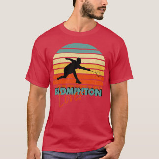 Camiseta Badminton Lover Sunset Vintage Estilo Retroativo T
