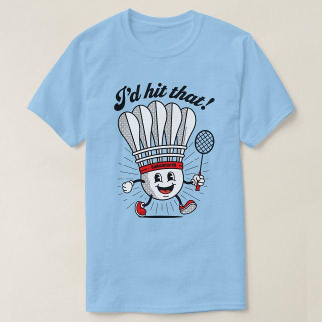 Camiseta Badminton Mascot "Eu Acertaria!" (Frente do Design)