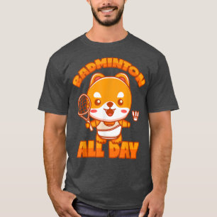 Camiseta Badminton O Dia Todo Corgi Shiba Inu