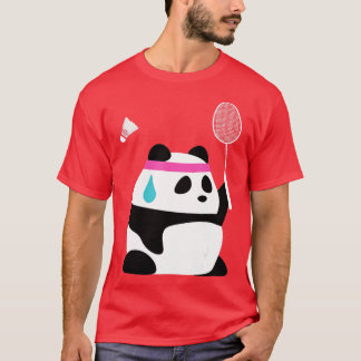 Camiseta Badminton Panda Engraçado Badminton A