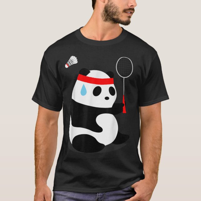 Camiseta Badminton Panda Ficando Suado Perdido (Frente)