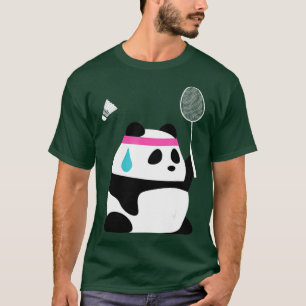 Camiseta Badminton PandaEngraçado Badminton Ani