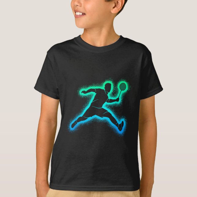 Camiseta Badminton Player Shuttle Men Boys Badminton Kids  (Frente)