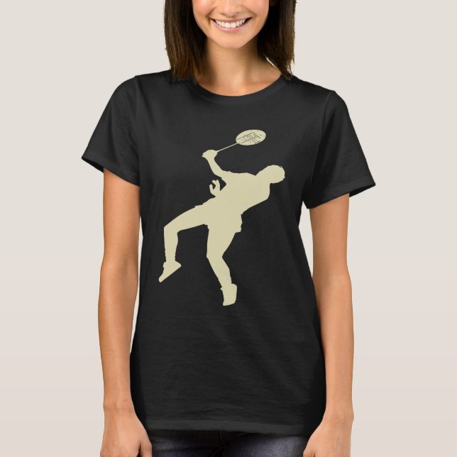 Camiseta Badminton Player Shuttlecock Time Smash Rackets (Frente)