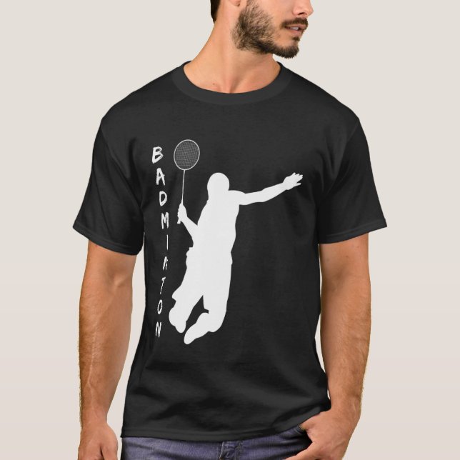 Camiseta Badminton Racquet Sport Man Boy Strokes (Frente)
