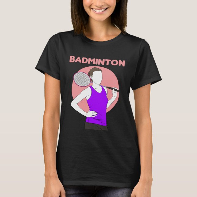 Camiseta Badminton Racquet Sport Woman Girl Strokes  1 (Frente)
