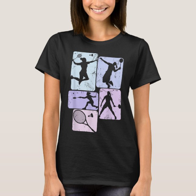 Camiseta Badminton Shuttle Heartbeat Cool Design For Women  (Frente)