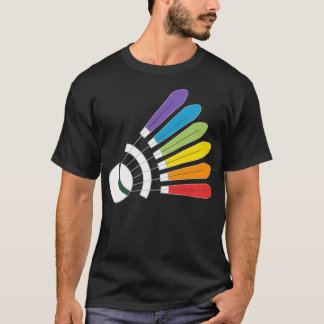 Camiseta Badminton Shuttlecock Rainbow com Um Badminton Dre