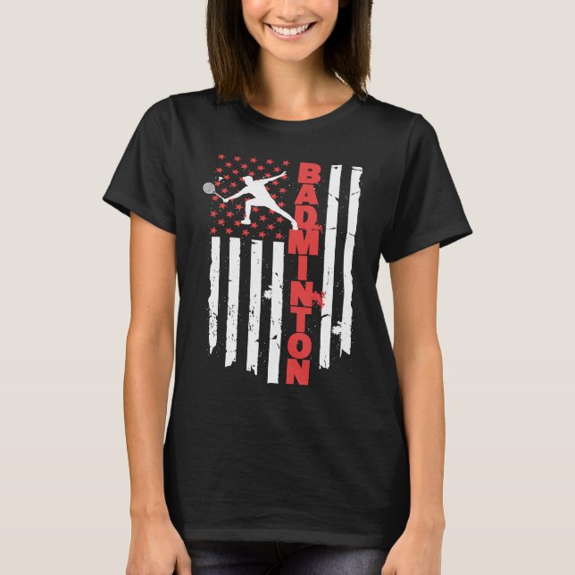 Camiseta Badminton Team American Flag USA Badminton (Frente)