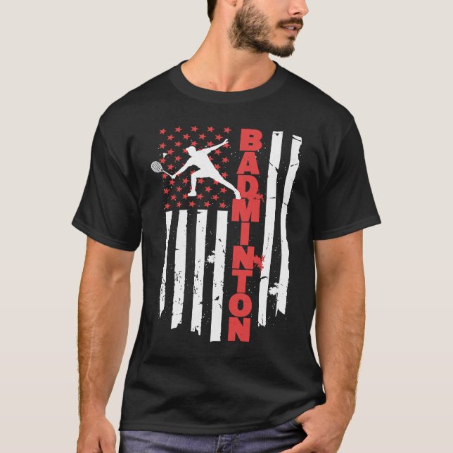 Camiseta Badminton Team American Flag USA Badminton (Frente)