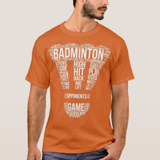 Camiseta Badminton Termos Palavra Nuvem Badminton Dando Bad