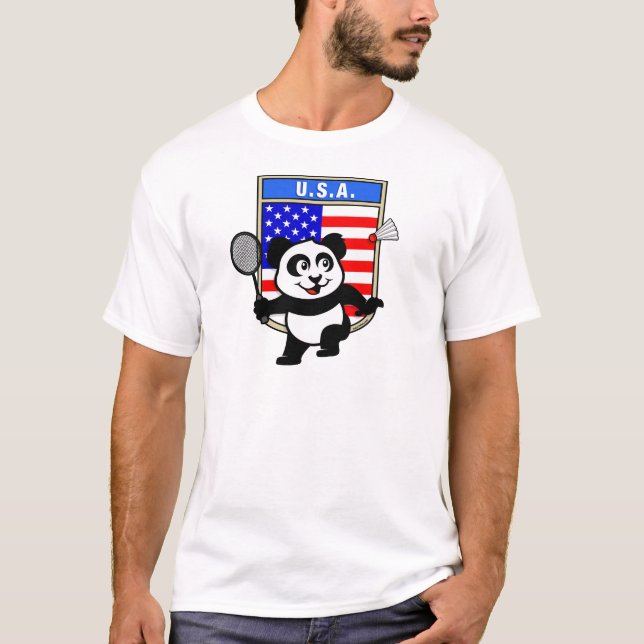 Camiseta Badminton USA Panda (Frente)
