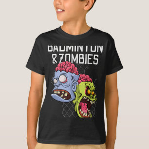 Camiseta Badminton Zombies Engraçado Jogo Esportivo Roupa