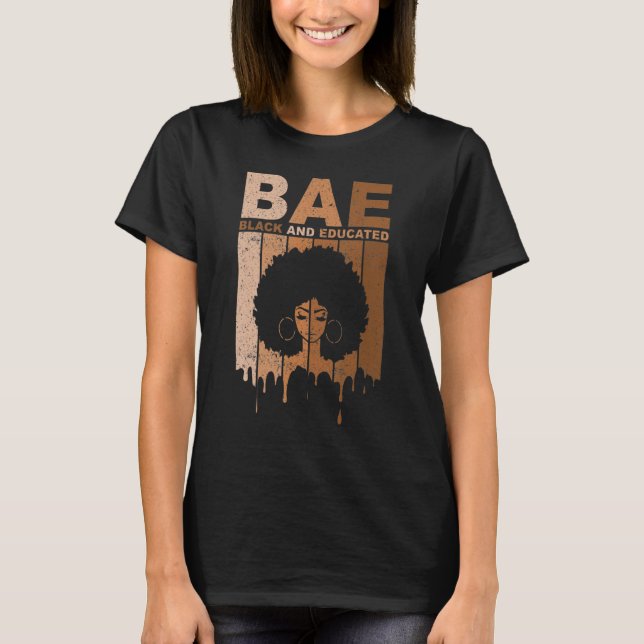 Camiseta BAE Black E Educated Black History Pride BLM Afr (Frente)