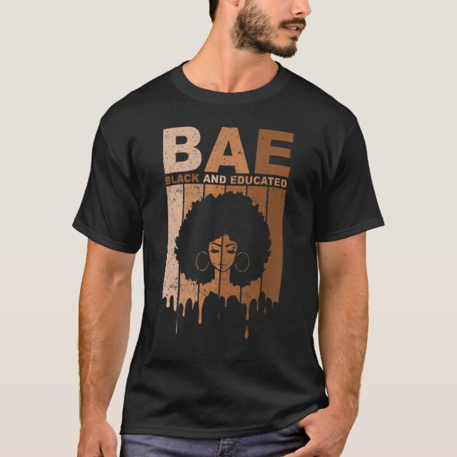 Camiseta BAE Black E Educated Black History Pride BLM Afr (Frente)