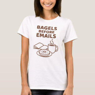 Camiseta Bagas Antes de Emails Engraçados Arte de Linha