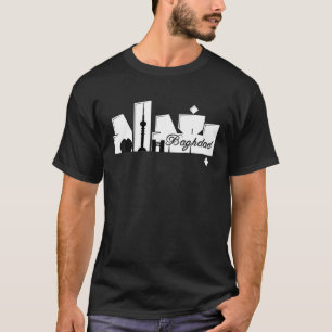 Camiseta Bagdá Árabe Caligrafia Cute Landmarks Iraque Por