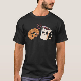 Camiseta Bagel Café Viciado em Foodie Bread Bebida Cafeine