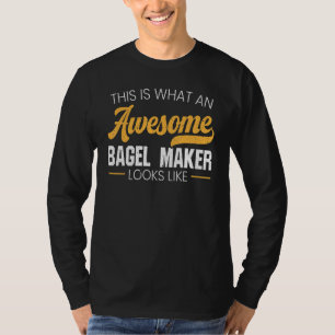 Camiseta Bagel Maker Foodie Bread Bakery Comida Judeu Sésam