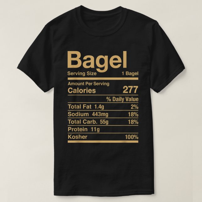 Camiseta Bagel Nutrição Fata Judeu Kosher Comida Hanukkah (Frente do Design)