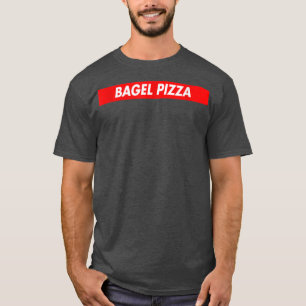 Camiseta Bagel Pizza Red Box Logotipo Funny T Shirt Copy