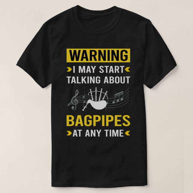 Camiseta Bagencanador de aviso Bagpipe (Frente do Design)