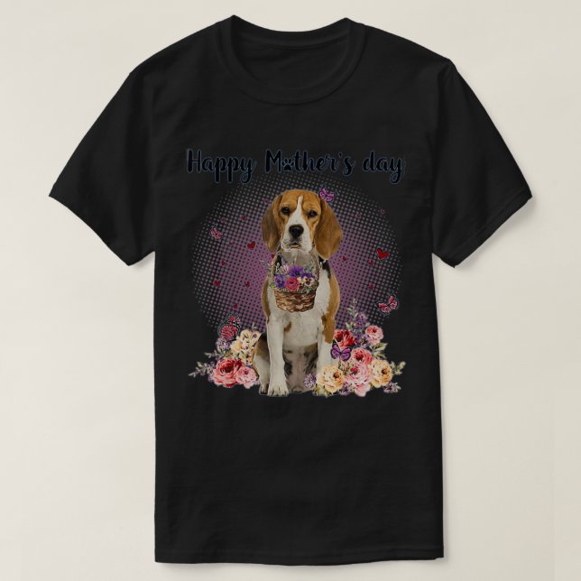 Camiseta Bagle Bonito Mãe Flor Feliz Dia de as mães Adorava (Frente do Design)