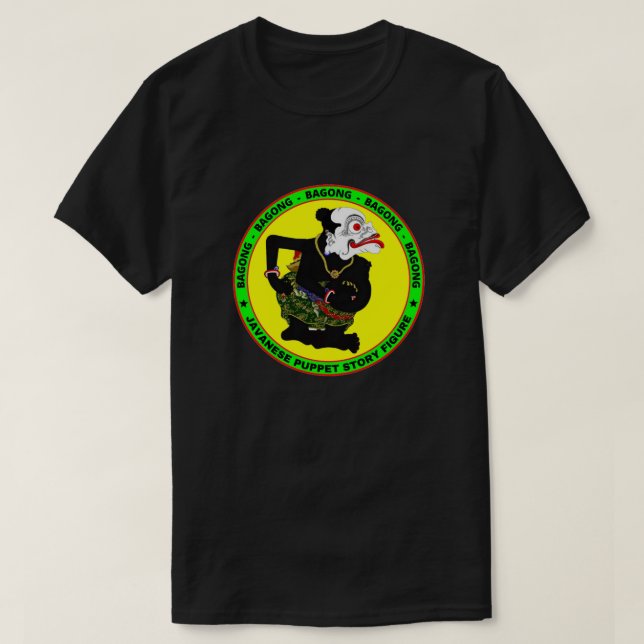Camiseta BAGONG, PUPPUET STORY JAVANESE FIGURE_Basic Dark T (Frente do Design)
