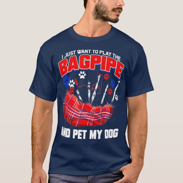 Camiseta Bagpipe Dog Owner Muscian Bagpiper Gift (Frente)