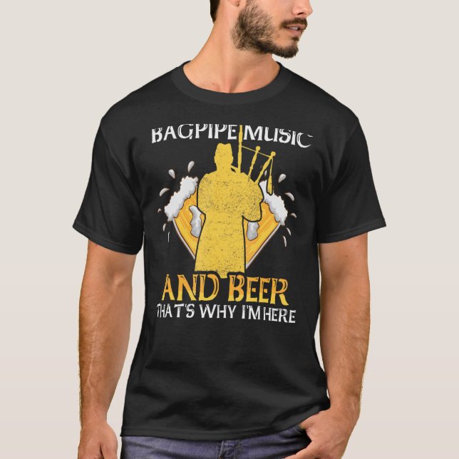 Camiseta Bagpipe e Beer Bagpiper Bagpipe (Frente)