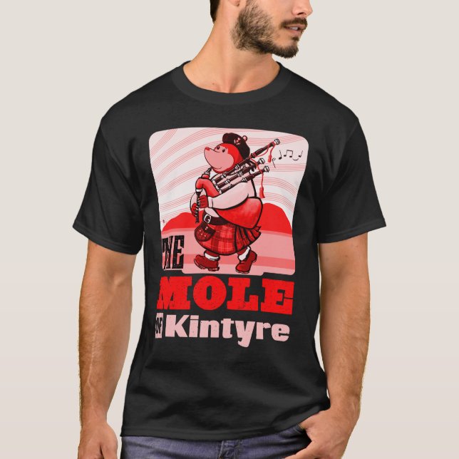 Camiseta Bagpipe escocês que joga a toupeira da banda da (Frente)