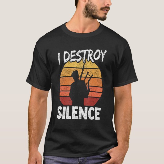 Camiseta Bagpipe I Destroy Silence (Frente)