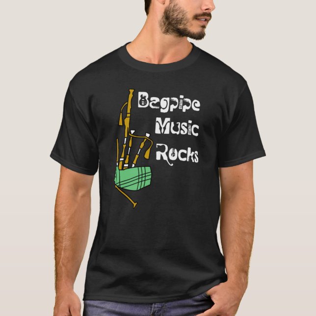 Camiseta Bagpipe Music Rocks (Frente)