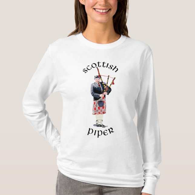 Camiseta Bagpipe Player em Red Kilt (Frente)