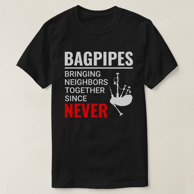 Camiseta Bagpipe Player Musical Instrumento Bagpiper Engraç (Frente do Design)