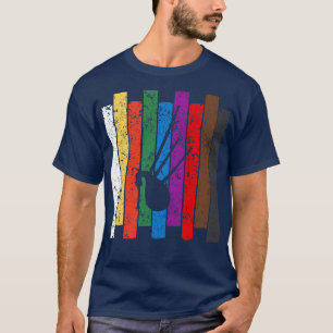 Camiseta Bagpipe Retro Silhouette 1