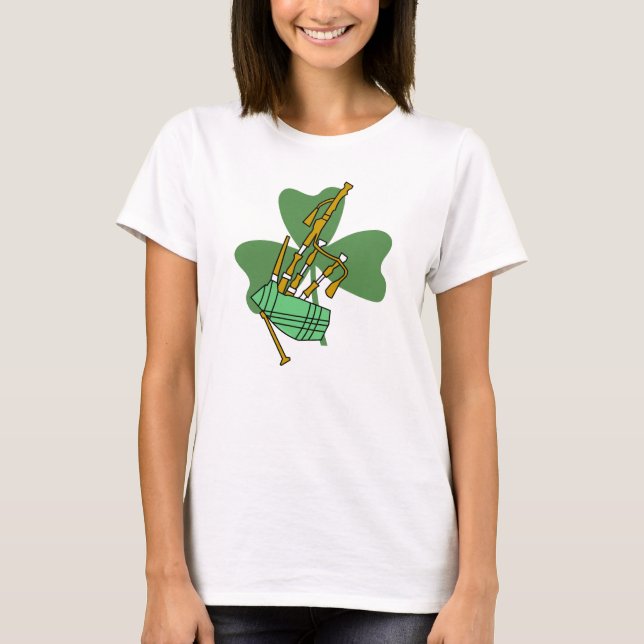 Camiseta Bagpipe Shamrock (Frente)