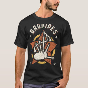 Camiseta Bagpipe Vintage Retro Classic Music