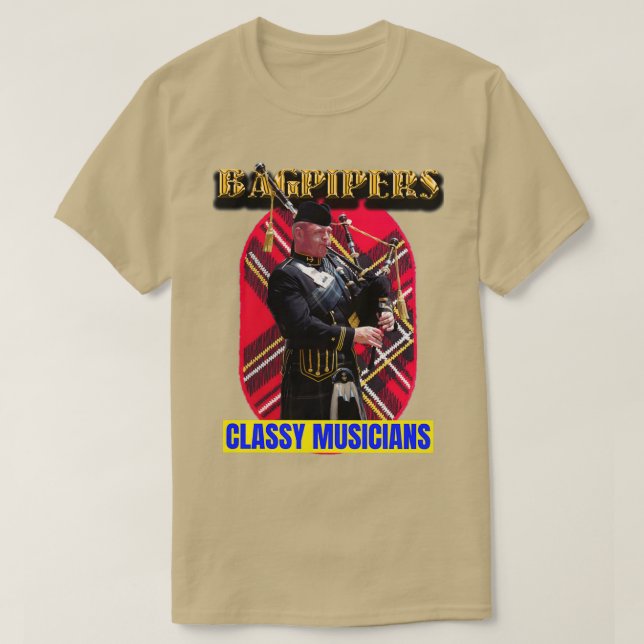 Camiseta Bagpipers Classy Musicians 15 (Frente do Design)