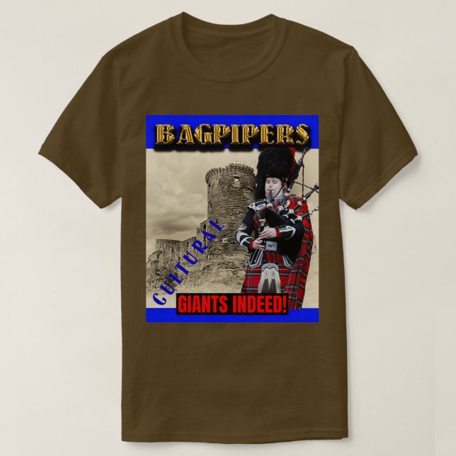 Camiseta Bagpipers Cultural Giants 3 (Frente do Design)
