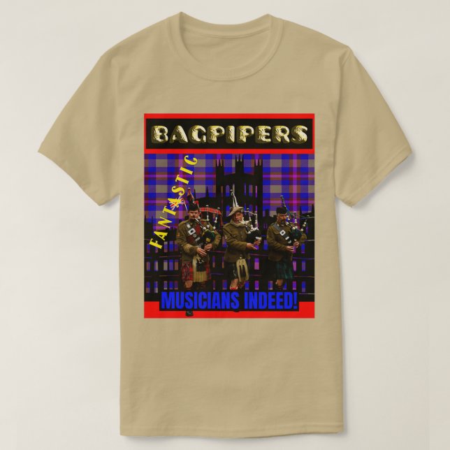 Camiseta Bagpipers Fantásticos Músicos 2 (Frente do Design)