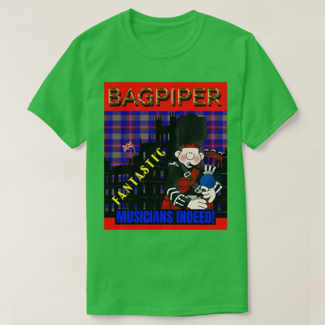 Camiseta Bagpipers Músicos Fantásticos 4 (Frente do Design)
