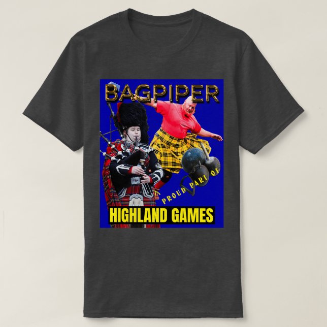Camiseta Bagpipers orgulham-se da parte dos Jogos da Terra  (Frente do Design)