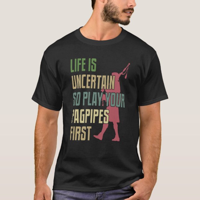 Camiseta Bagpipes Player Retro Style (Frente)