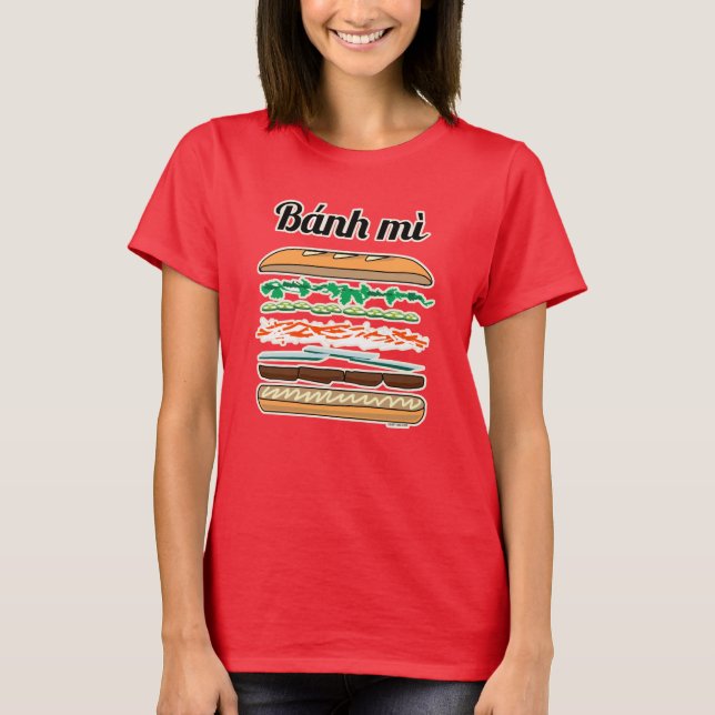 Camiseta Baguette vietnamiano do pão francês do sanduíche (Frente)