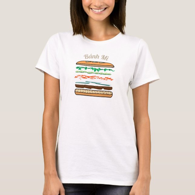 Camiseta Baguette vietnamiano do pão francês do sanduíche (Frente)