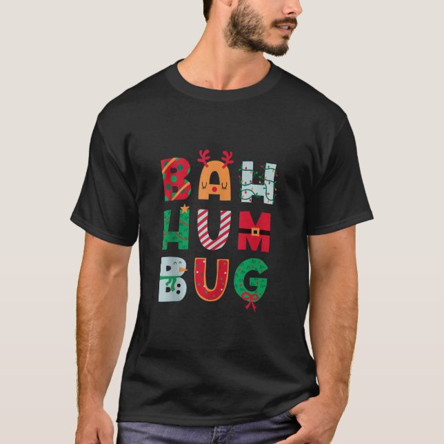 Camiseta Bah Hum Inseto Natal Engraçado Fosse De Natal (Frente)