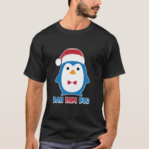 Camiseta Bah Hum Inseto Penguin Santa Hat Scrooge Anti Xmas