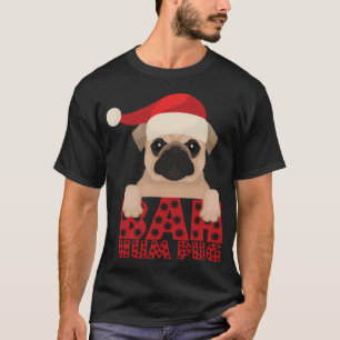 Camiseta "Bah Hum Pug" Natal com o Pug Papai Noel