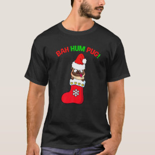 Camiseta Bah Hum Pug Natal Engraçado Pug Cão